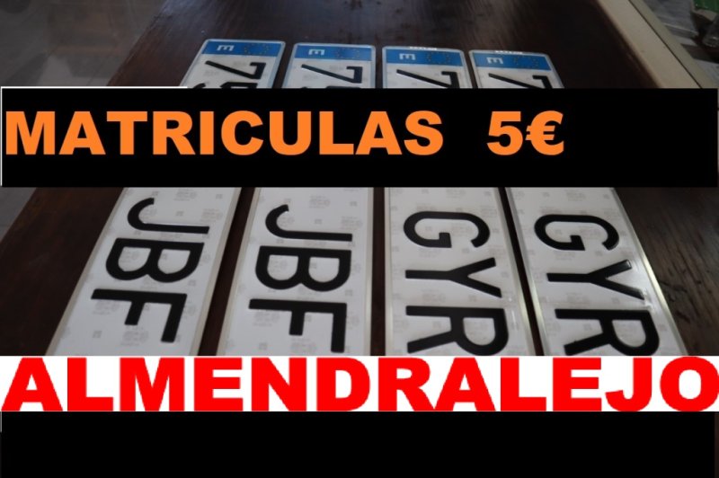 A PRECIOS ANTICRISIS MATRICULAS EN ALMENDRALEJO TURISMOS, FURGONETAS Y REMOLQUES 