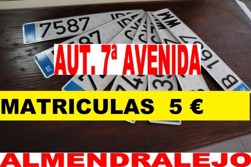 A PRECIOS ANTICRISIS MATRICULAS EN ALMENDRALEJO TURISMOS, FURGONETAS Y REMOLQUES 