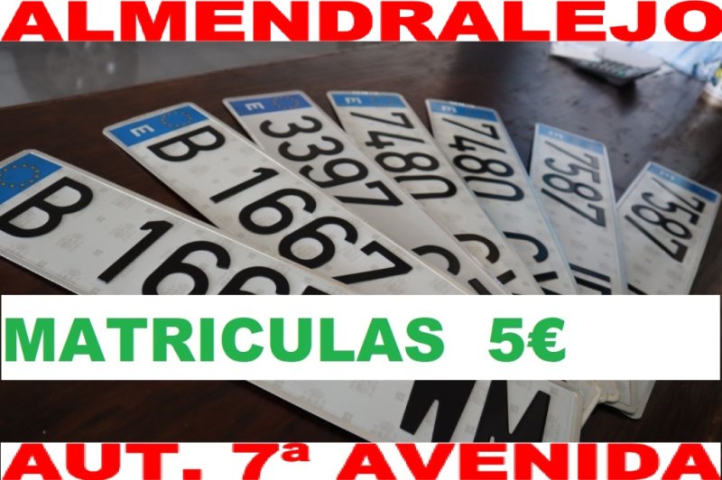 A PRECIOS ANTICRISIS MATRICULAS EN ALMENDRALEJO TURISMOS, FURGONETAS Y REMOLQUES 